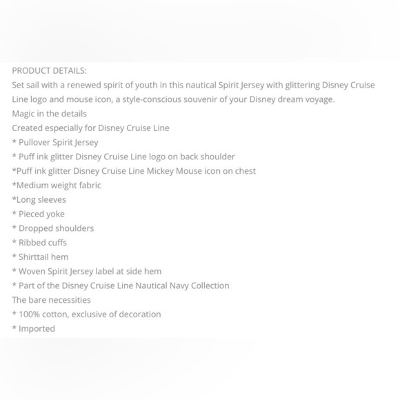 Disney Cruise Line Spirit Jersey for Adults – Navy - Picture 4 of 8